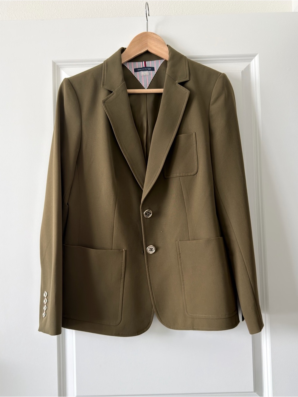 Tommy Hilfiger Olive Green Two-Button women’s Blazer